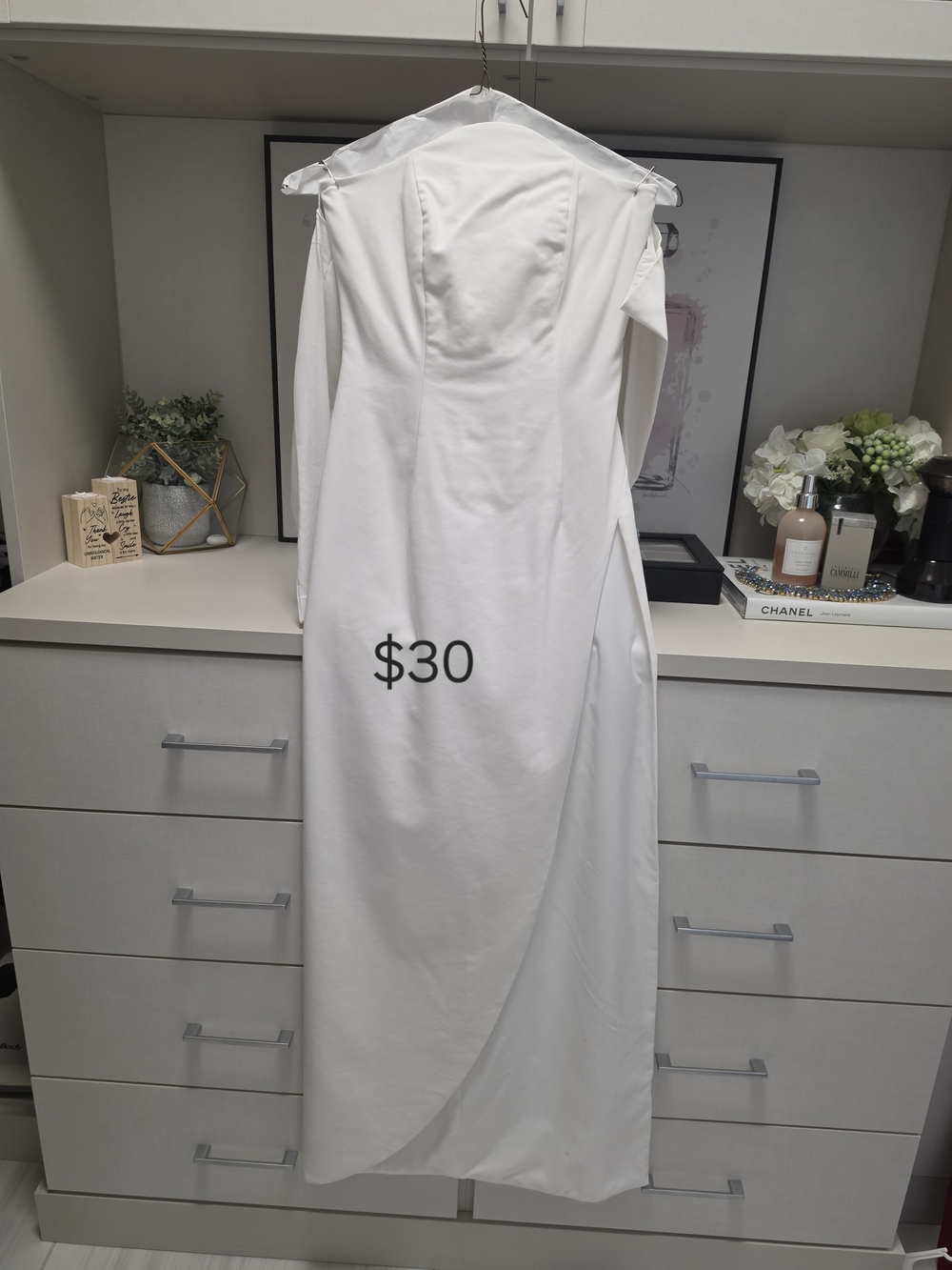BCBGMaxAzria White Off-Shoulder Bridal Gown